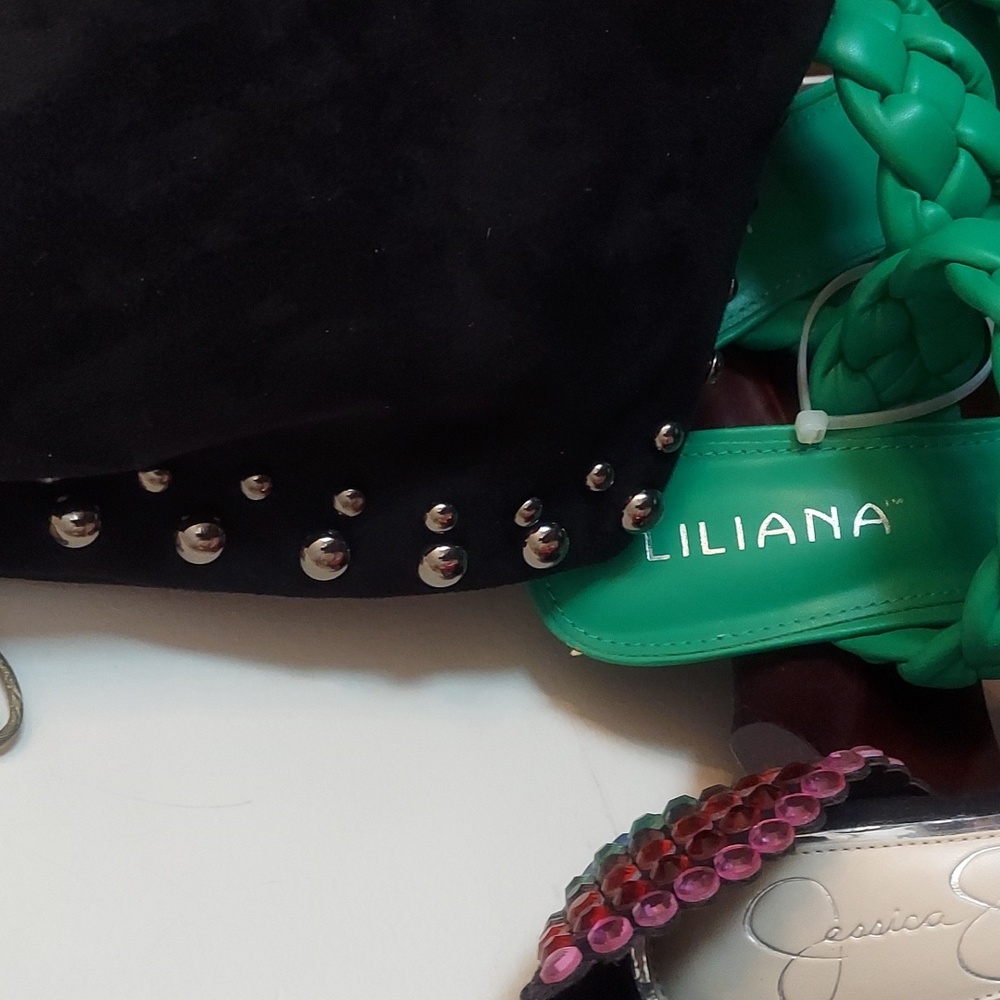 Catherine Malandrino Black Shoulder Bag with Stud Accents - Picture 4 of 8